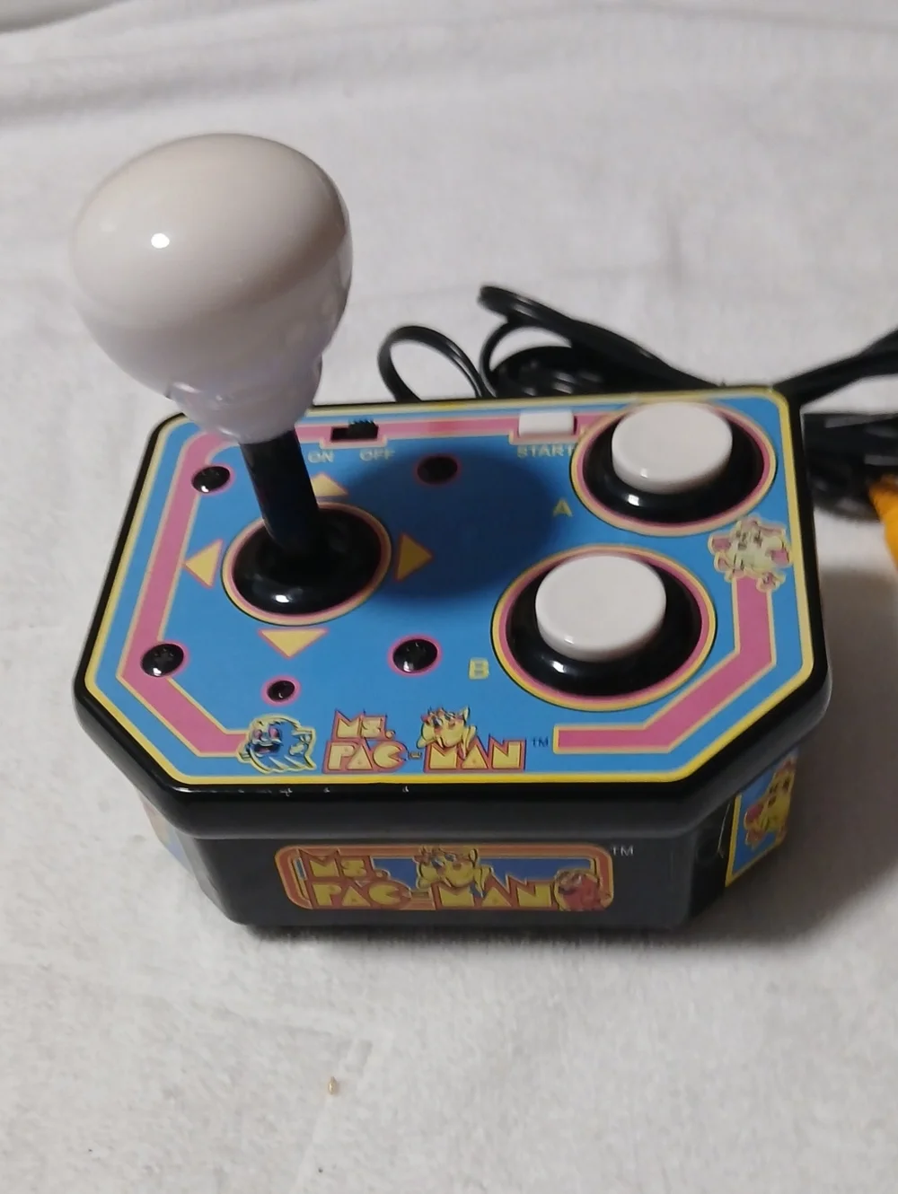 Ms. Pac-Man Blue Arcade Joystick Controller with White Buttons 1993